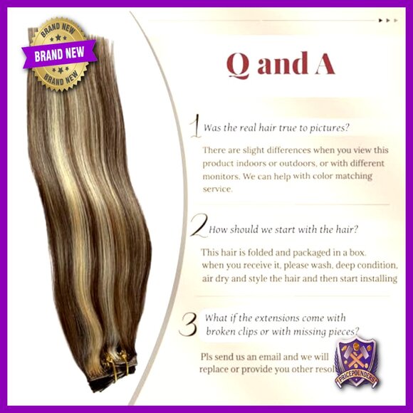 15 Inch Clip-In Human Hair Extensions, Remy Hair, Thick Full Set